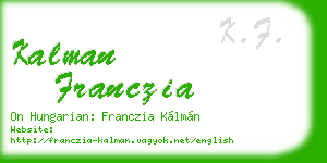 kalman franczia business card