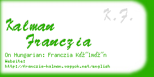 kalman franczia business card